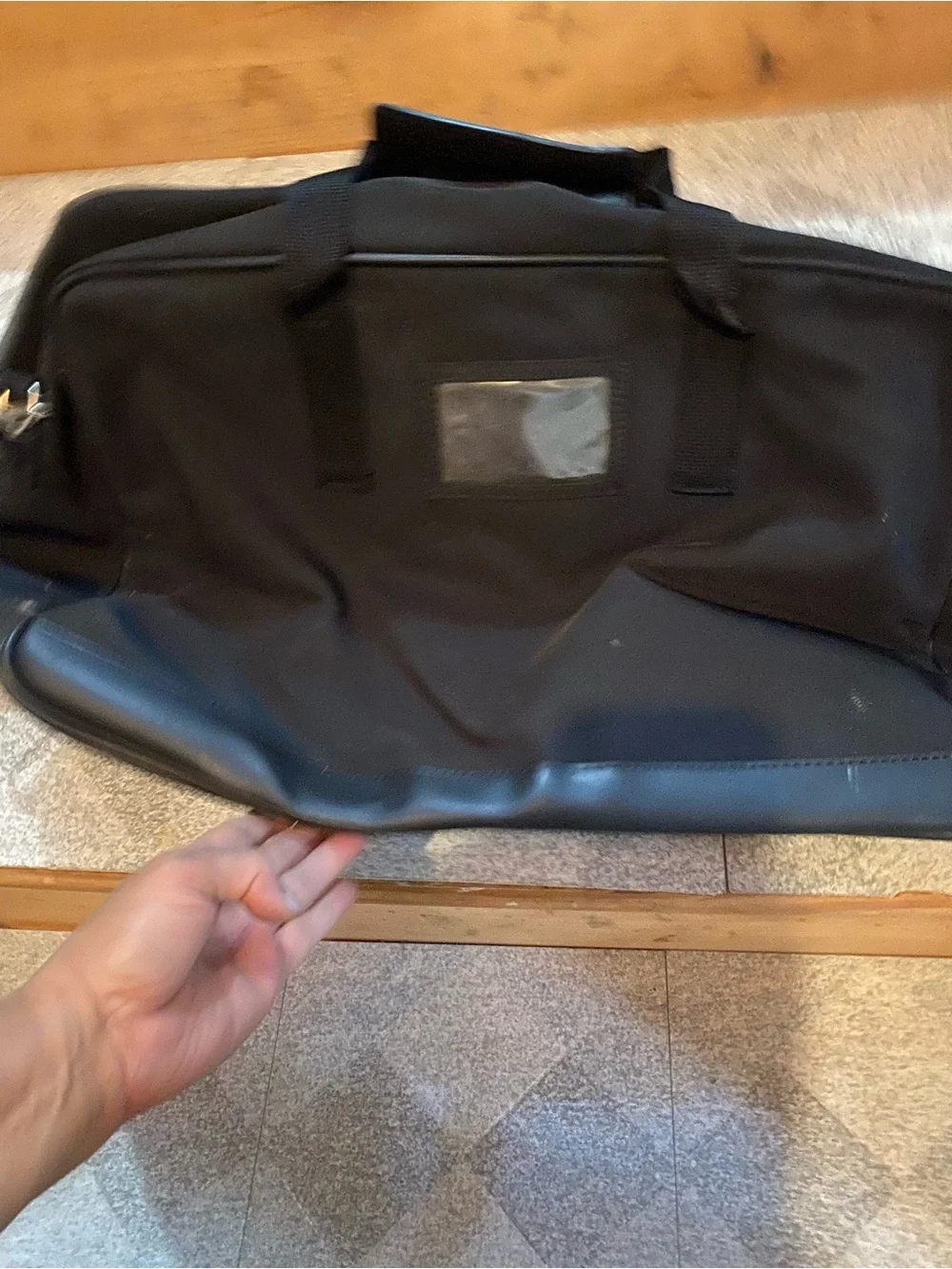 Calvin Klein Black Canvas Duffel Bag with Shoulder Strap